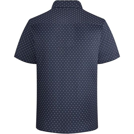 Men’s Jacquard Knit Short Sleeve Button Down Shirt
