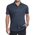Men’s Jacquard Knit Short Sleeve Button Down Shirt
